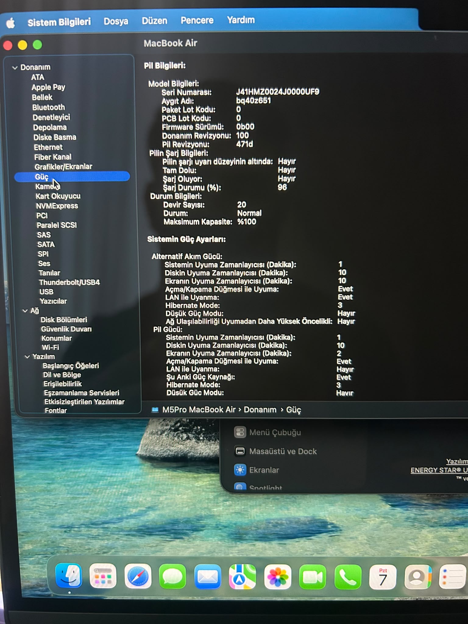 İkinci El Macbook Air M5 16 GB Ram 512 GB Hafıza Sadece 3  Aylık