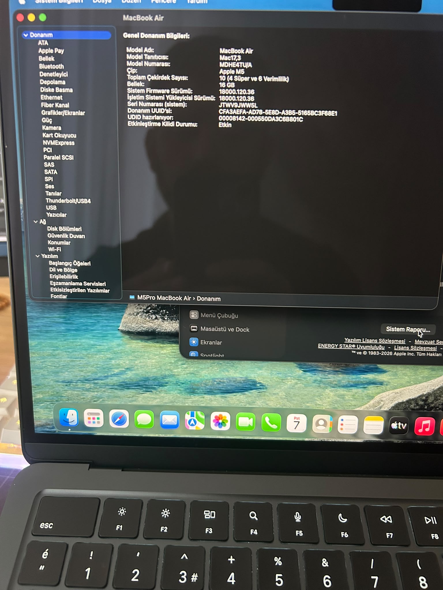 İkinci El Macbook Air M5 16 GB Ram 512 GB Hafıza Sadece 3  Aylık