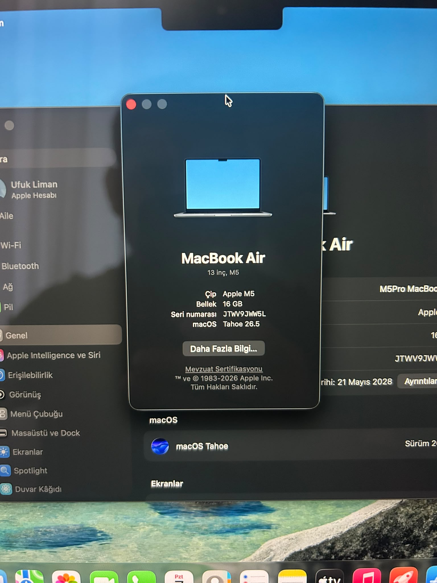 İkinci El Macbook Air M5 16 GB Ram 512 GB Hafıza Sadece 3  Aylık