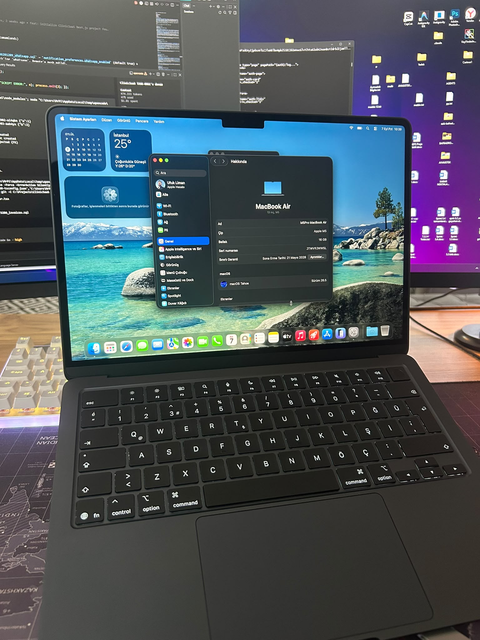 İkinci El Macbook Air M5 16 GB Ram 512 GB Hafıza Sadece 3  Aylık