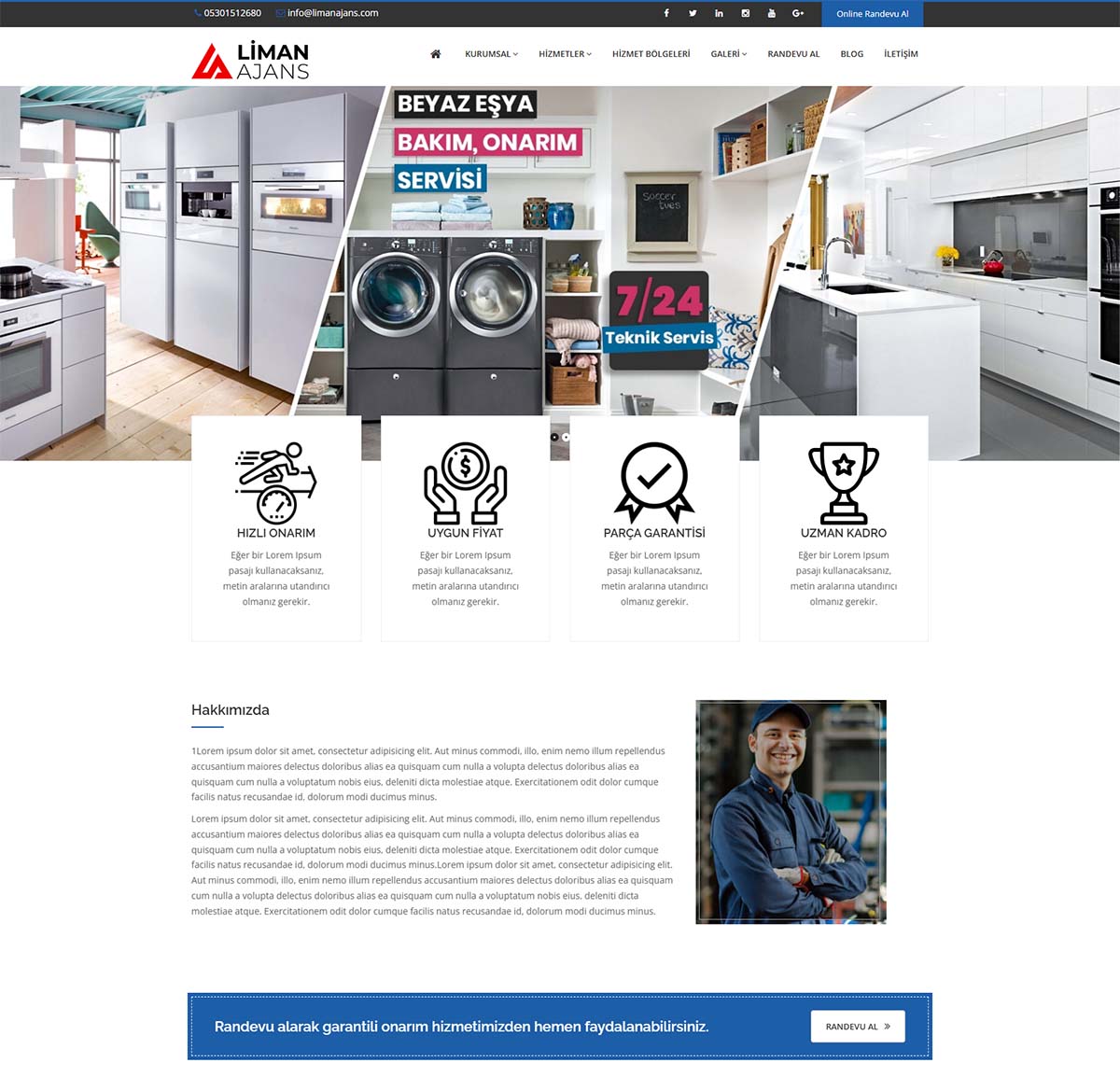 TÜM SERVİSLERE UYGUN KURUMSAL WEBSİTESİ